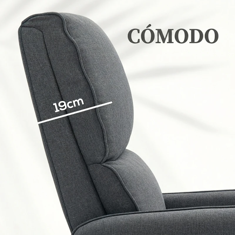 HOMCOM Sillón Relax Reclinable Eléctrico Levanta Personas de Tela Lino Control Remoto Asiento con Muelles Reposapiés Gris