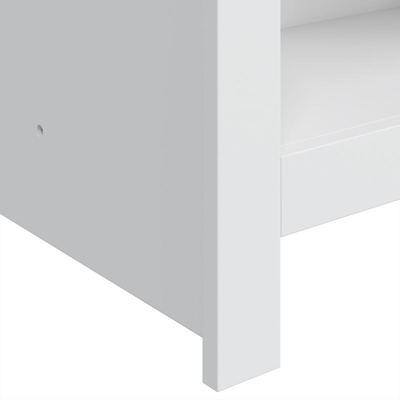 HOMCOM Mesa de Centro Retangular Mesa de Sala Moderna com 4 Compartimentos Abertos 110x55x45,5 cm Carvalho e Branco