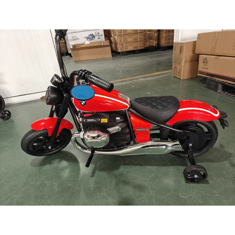 AIYAPLAY Moto Électrique Enfant 12V BMW R18, Batterie Lithium, 3-8 Ans, Rouges