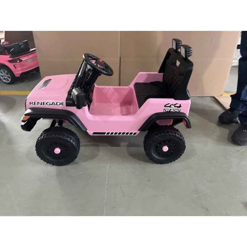 AIYAPLAY Todo-o-terreno Elétrico Infantil 12V, Bateria de Lítio, 2 Motores, Suspensões, Controlo Remoto, 2-4 Anos, Rosa