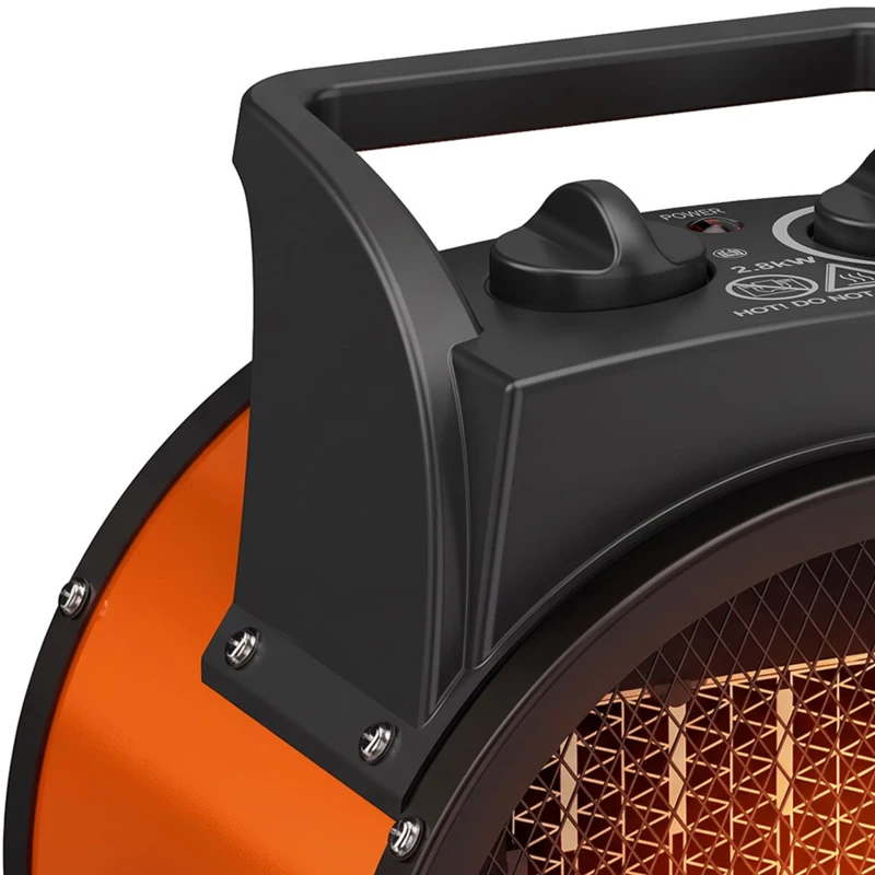 Outsunny Industrial Fan Heater 2800W with Tilting, Electric Ceramic Space Heater with Adjustable Thermostat, Handle