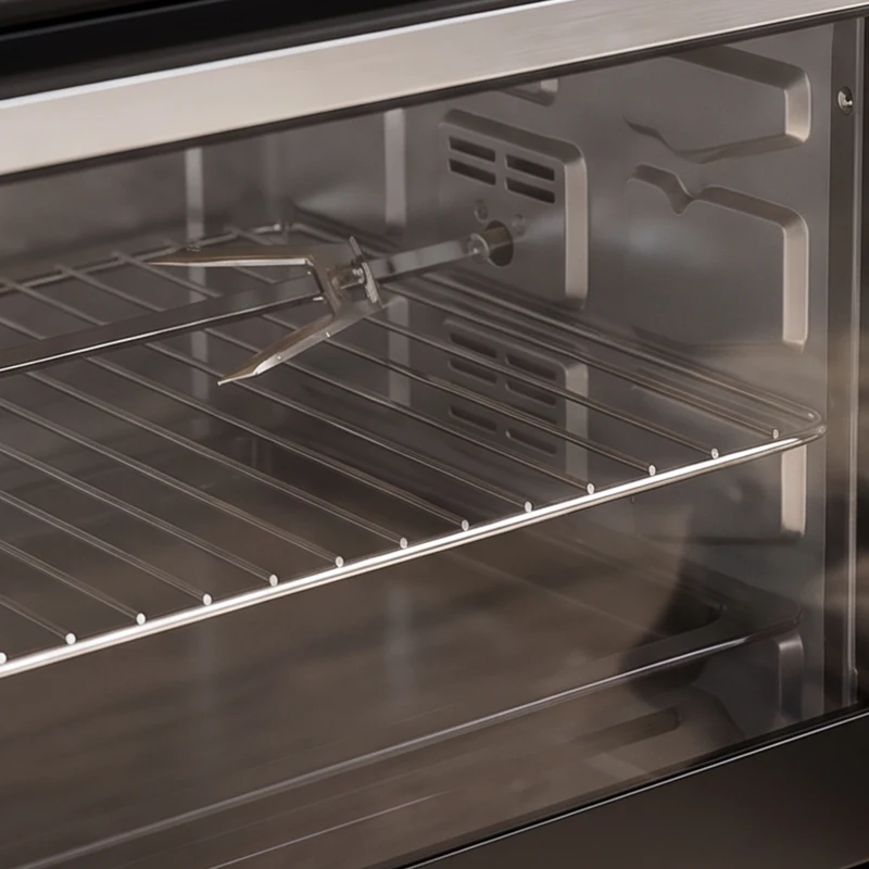HOMCOM Mini-Four Électrique avec Broche Rotative 32L 1500W, Four à Convection Multifonction, Chaleur Tournante, Minuterie, Noir