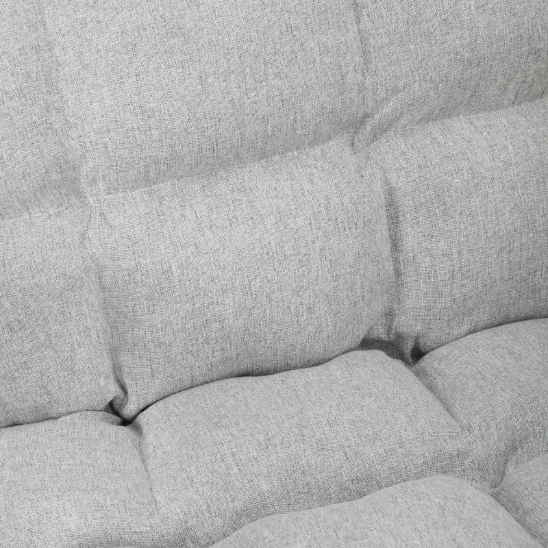 HOMCOM Sillón Mecedor con Reposapiés Ajustable, con Patas de Madera de Abedul, 67x93x105cm, Gris Claro