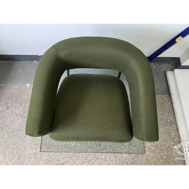 HOMCOM Sillón de salón, sillón escandinavo de tejido efecto lino, asiento amplio y reposabrazos, estructura de acero, beige