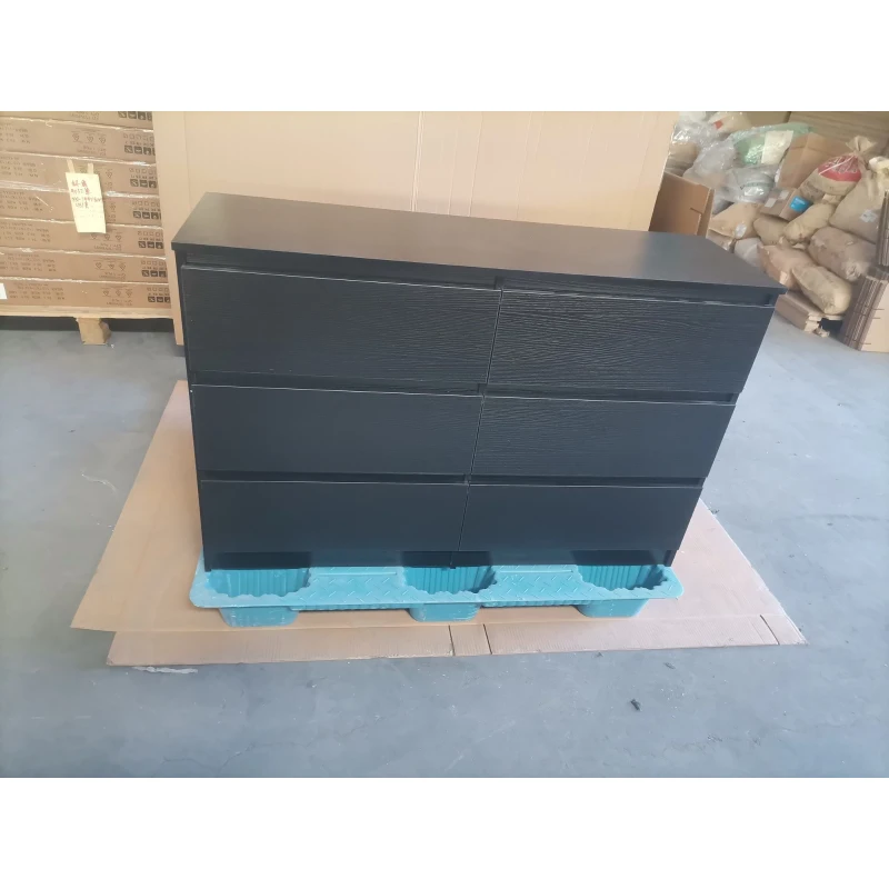 HOMCOM Cómoda Dormitorio Adulto, Cajonera 6 Cajones, Cómoda para Ropa, Mueble de Almacenamiento Contemporáneo para Salón, Negro
