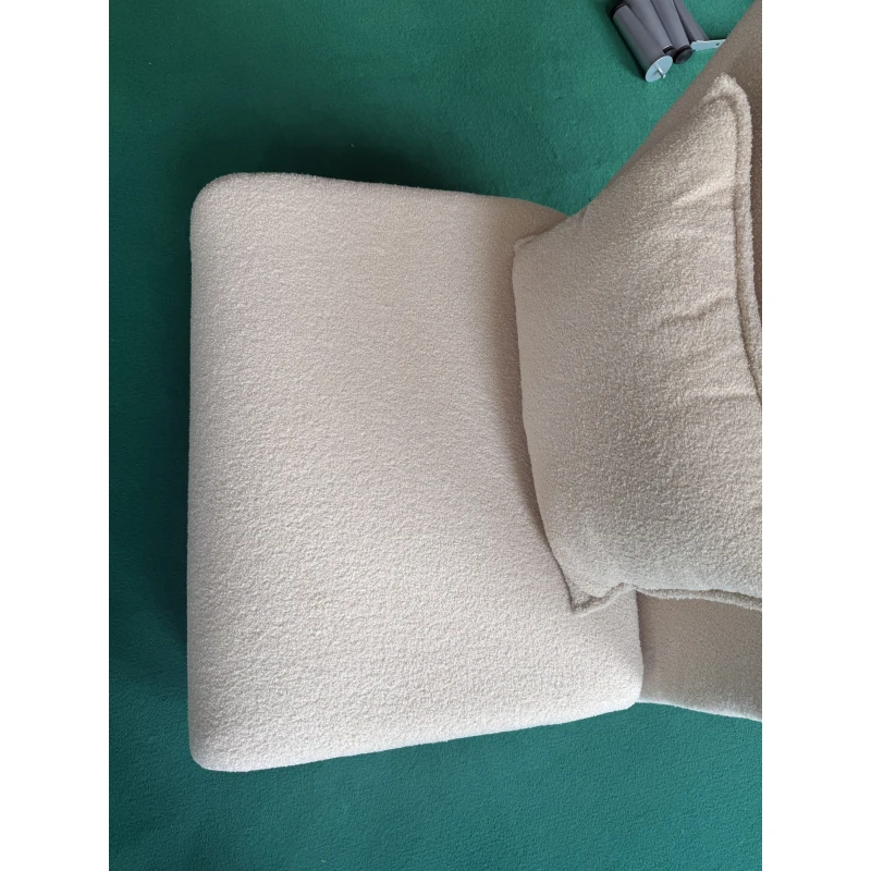 HOMCOM Sillón perezoso 3 en 1 Butaca 1 plaza en tejido bouclé, respaldo reclinable en 5 posiciones y cojín, Beige