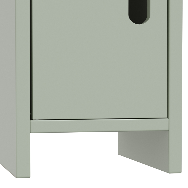 Kleankin Móvel Coluna de Casa de Banho Armário Alto com Prateleiras e Portas 15x17x120 cm Verde Claro