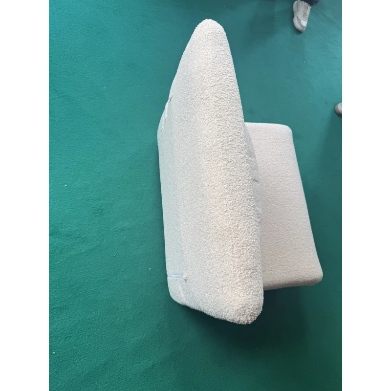 HOMCOM Sillón perezoso 3 en 1 Butaca 1 plaza en tejido bouclé, respaldo reclinable en 5 posiciones y cojín, Beige