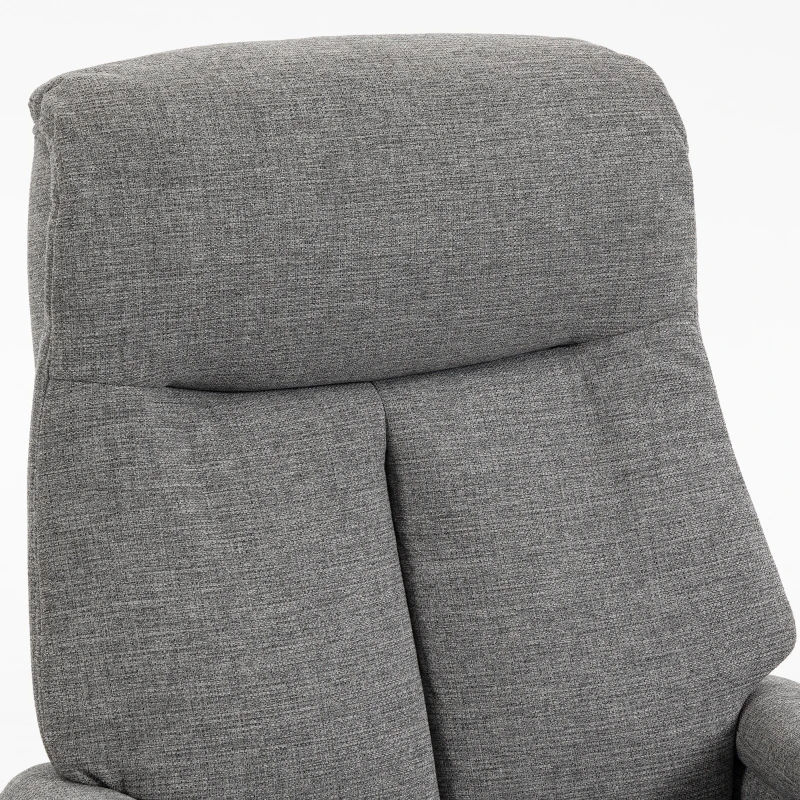 HOMCOM Handmatig verstelbare relaxstoel, loungestoel met hocker, donkergrijs