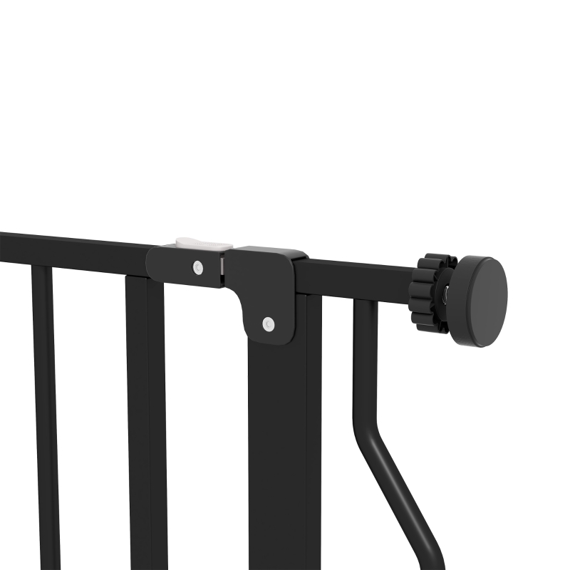 PawHut Extra Wide Dog Gate, with Door Pressure, for Doorways, Hallways, Staircases - Black