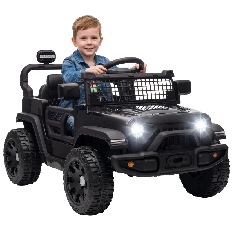 AIYAPLAY Voiture Électrique Enfants 12V, Buggy Électrique Enfants, 2-4 km/h, 2 Moteurs, Télécommande, Batterie Lithium, Noir