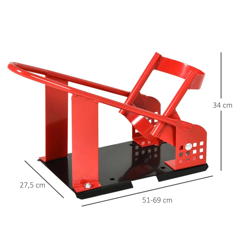 HOMCOM Cavalete Traseiro para Mota com Comprimento Ajustável Elevador Universal com Estrutura Metálica Capacidade 450 kg 51-69x27,5x34 cm Preto