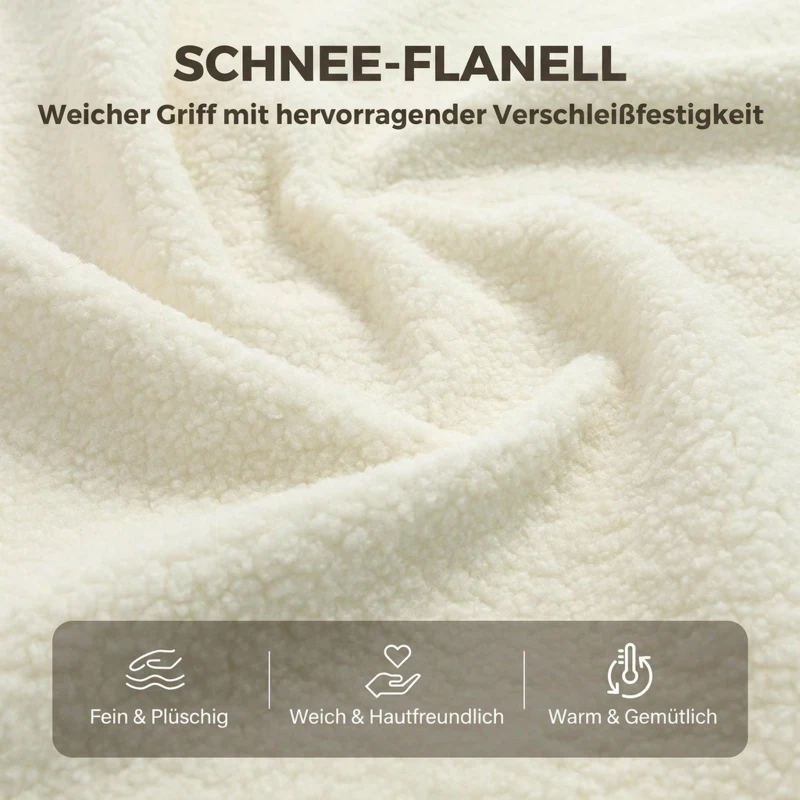 HOMCOM Schommelstoel met zijvakken, snow-flanel bekleding en rubberhouten poten, crèmewit