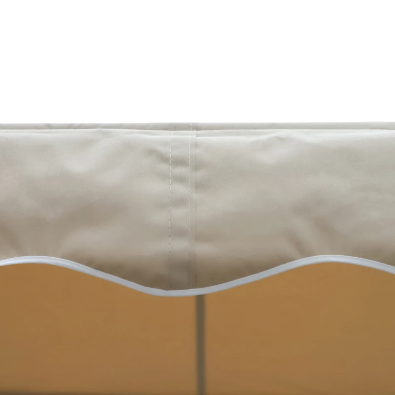 Outsunny Store Double Pente 3 x 3 m Manuel rétractable Inclinaison réglable Acier époxy Blanc Polyester imperméabilisé Anti-UV Beige