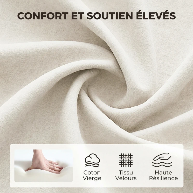 HOMCOM Chaise Bureau en Velours, Chaise Coiffeuse avec Dossier en Pétale, Hauteur Réglable, Fonction Bascule, Crème