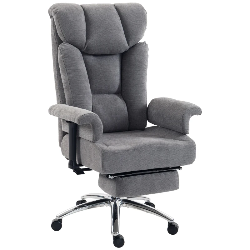 HOMCOM Big and Tall Office Chair, 250 kg Heavy Duty Executive Desk Chair with Adjustable Armrests and High Back, Dark Grey