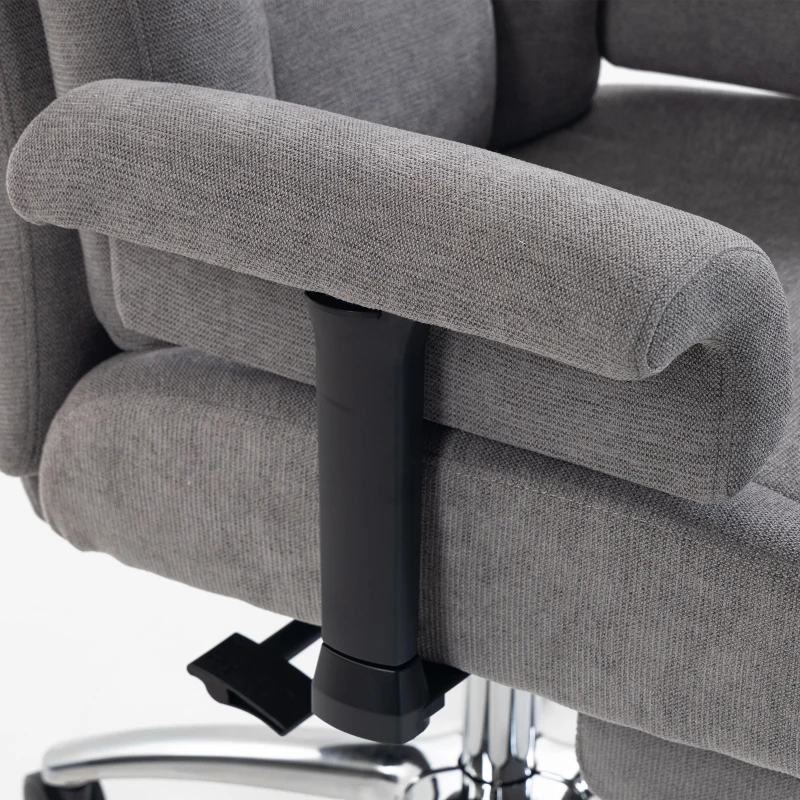 HOMCOM Big and Tall Office Chair, 250 kg Heavy Duty Executive Desk Chair with Adjustable Armrests and High Back, Dark Grey