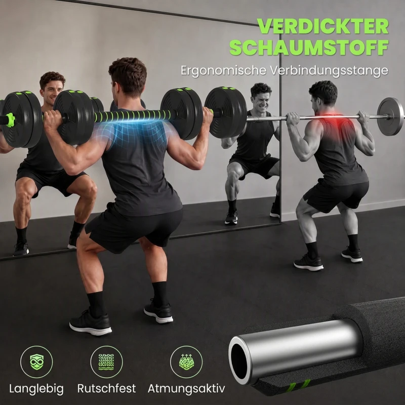 SPORTNOW Hantelset verstellbar 15 KG Kurzhantel Set Kurzhanteln Langhanteln Hanteln Set für Krafttraining