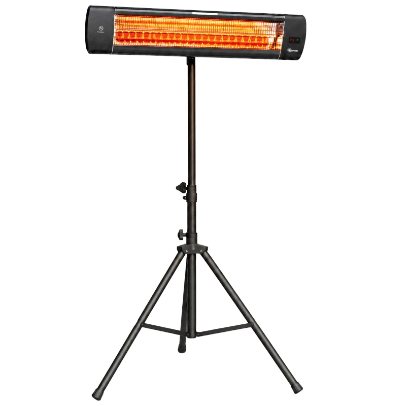 Outsunny 2500 W Electric Infrared Patio Heater, IP65 Outdoor Garden Heater with Tripod, 3 Heat Settings, 24H Timer, Black