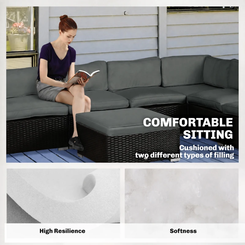 Outsunny 14-Piece Dining Set Cushions - Grey