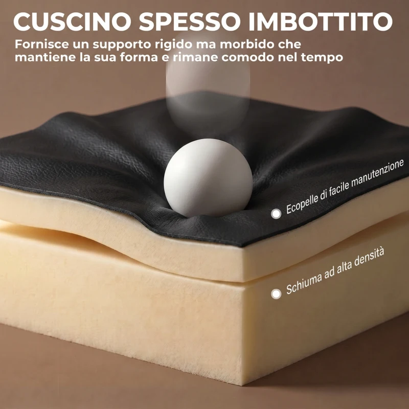 HOMCOM Sedia Ufficio Ergonomica Girevole Reclinabile 165° in Pelle PU, Poggiapiedi, Altezza Regolabile, Nero