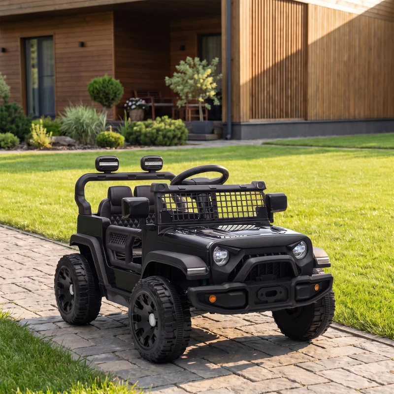 AIYAPLAY Voiture Électrique Enfants 12V, Buggy Électrique Enfants, 2-4 km/h, 2 Moteurs, Télécommande, Batterie Lithium, Noir
