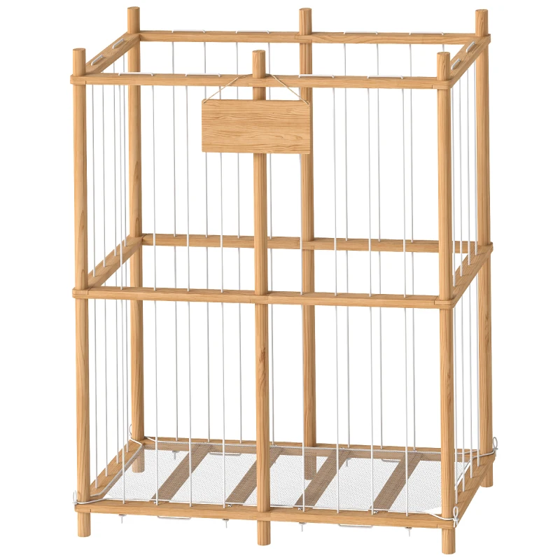 AIYAPLAY Organizador de Peluches de Madera con Cordones Elásticos Estantería Infantil de Juguetes 3-8 Años 76x40x94,5 cm Natural