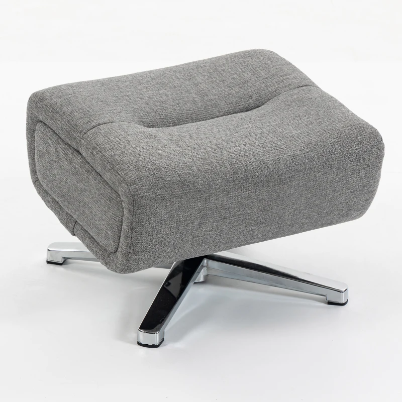HOMCOM Handmatig verstelbare relaxstoel, loungestoel met hocker, donkergrijs