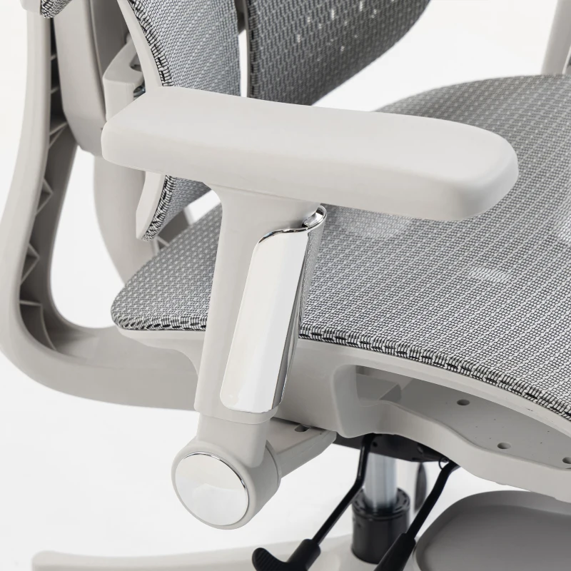 HOMCOM Ergonomic Office Chair with Lumbar Support, Mesh Reclining Desk Chair with Footrest, Adjustable High Back, Grey