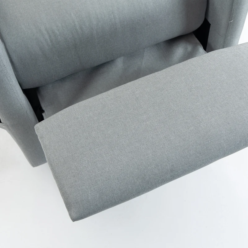 HOMCOM Elektrische relaxfauteuil met sta-op-hulp, afstandsbediening, zacht schuim, zijvak, linnenlook, grijs