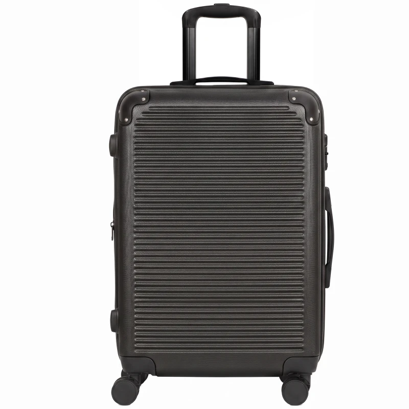 HOMCOM Troler Rigid Mediu 68L, Extensibil, ABS, 4 Roți Pivotante, Colțuri de Protecție, 66 x 43 x 27 cm, Negru