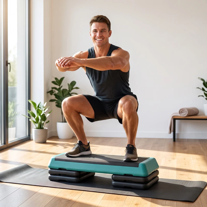 SPORTNOW Stepper Fitness Regolabile a 10.5/15.5/20.5 cm con Superficie Antiscivolo e Capacità 250 kg, Verde