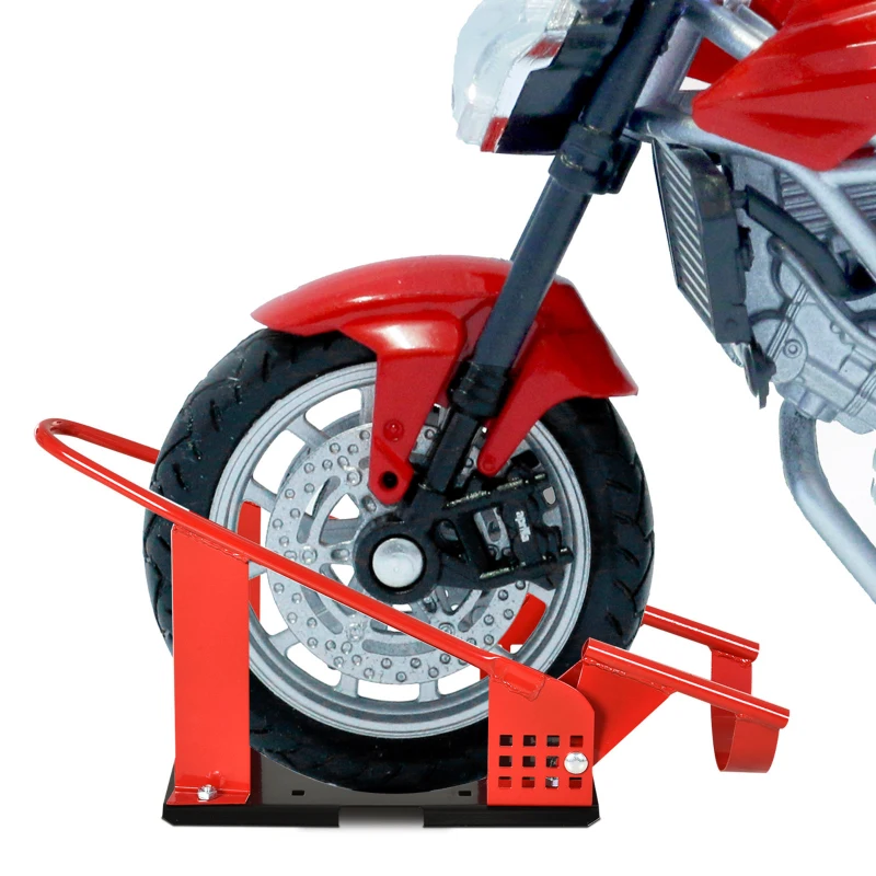 HOMCOM Cavalete Traseiro para Mota com Comprimento Ajustável Elevador Universal com Estrutura Metálica Capacidade 450 kg 51-69x27,5x34 cm Preto
