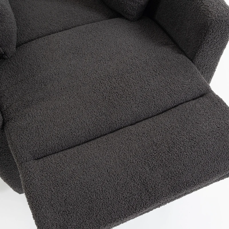 HOMCOM Riser Recliner Chair with Massage and Heat, Teddy Fleece Electric Power Lift Recliner for Elderly, Dark Grey