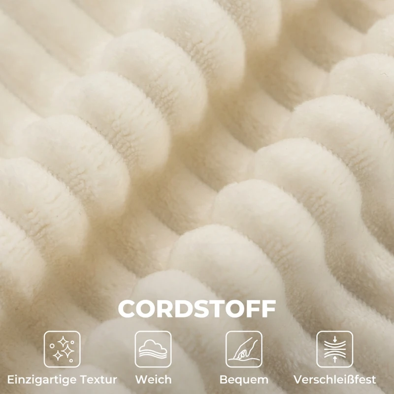 HOMCOM 3-Sitzer-Sofa, modulares Cloud-Sofa ohne festen Rahmen, breite & tiefe Sitzfläche, Federpolsterung, Kordbezug, Beige