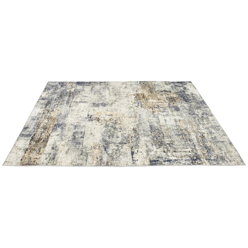 HOMCOM Vloerkleed van polyester met modern artistiek patroon, wasbaar, grijs