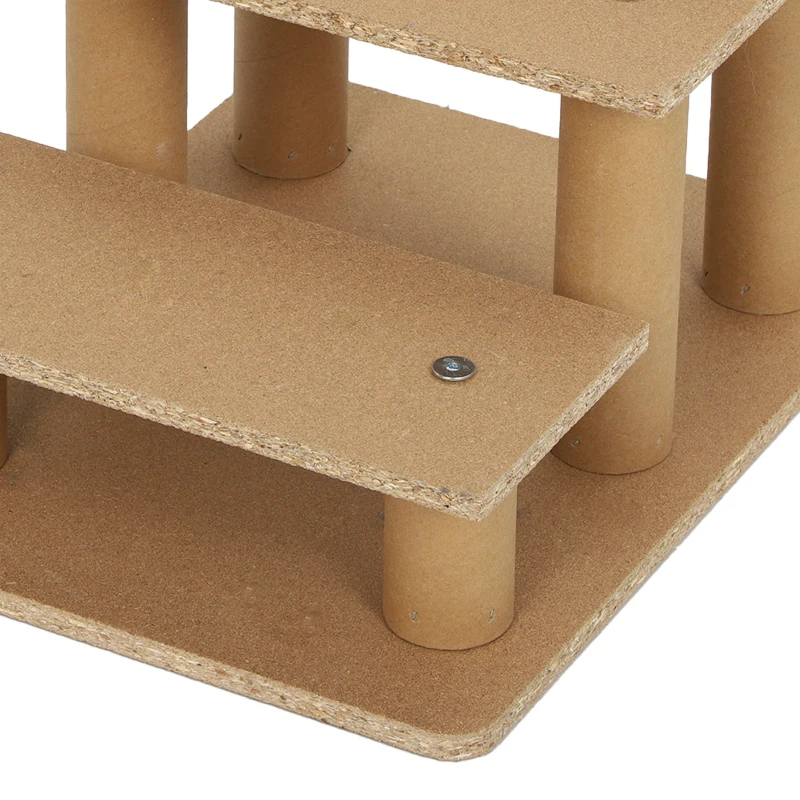 PawHut Hondentrap met 3 Treden, Afneembare Hoes, voor Kleine Honden, 35 cm, Donkergrijs