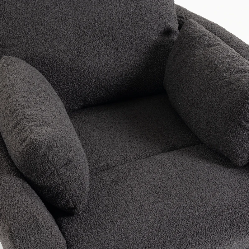HOMCOM Riser Recliner Chair with Massage and Heat, Teddy Fleece Electric Power Lift Recliner for Elderly, Dark Grey