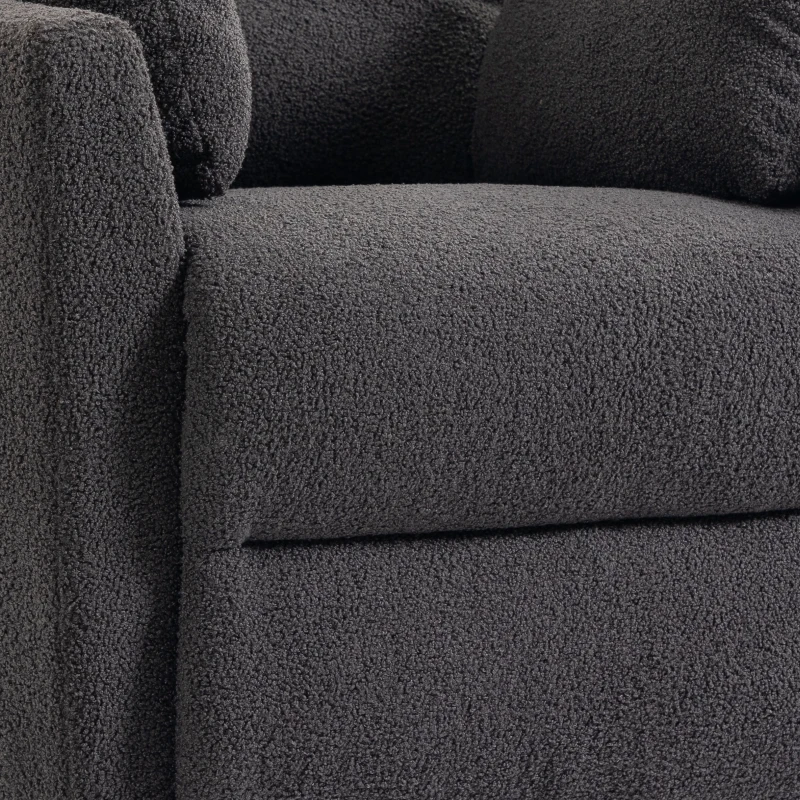 HOMCOM Riser Recliner Chair with Massage and Heat, Teddy Fleece Electric Power Lift Recliner for Elderly, Dark Grey