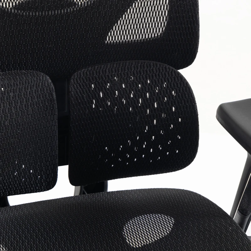 HOMCOM Ergonomic Office Chair with Lumbar Support, Mesh Reclining Desk Chair with Footrest, Adjustable High Back, Black