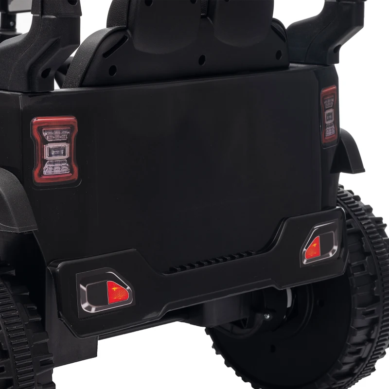 AIYAPLAY 12V Electric Car for Kids with Remote, Dual Motors, Rear Suspension, Soft Start, Music, Lights for 3-8 Years, Black