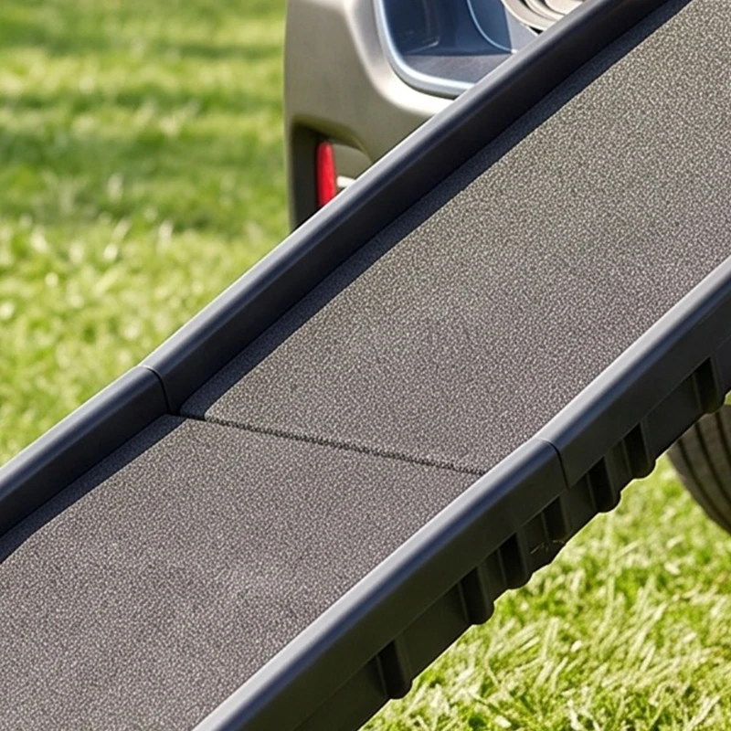 PawHut Rampe pliable pour chiens, escalier pour chien en PP avec pente douce et surface antidérapante, 155x38,5x15,5cm, noir