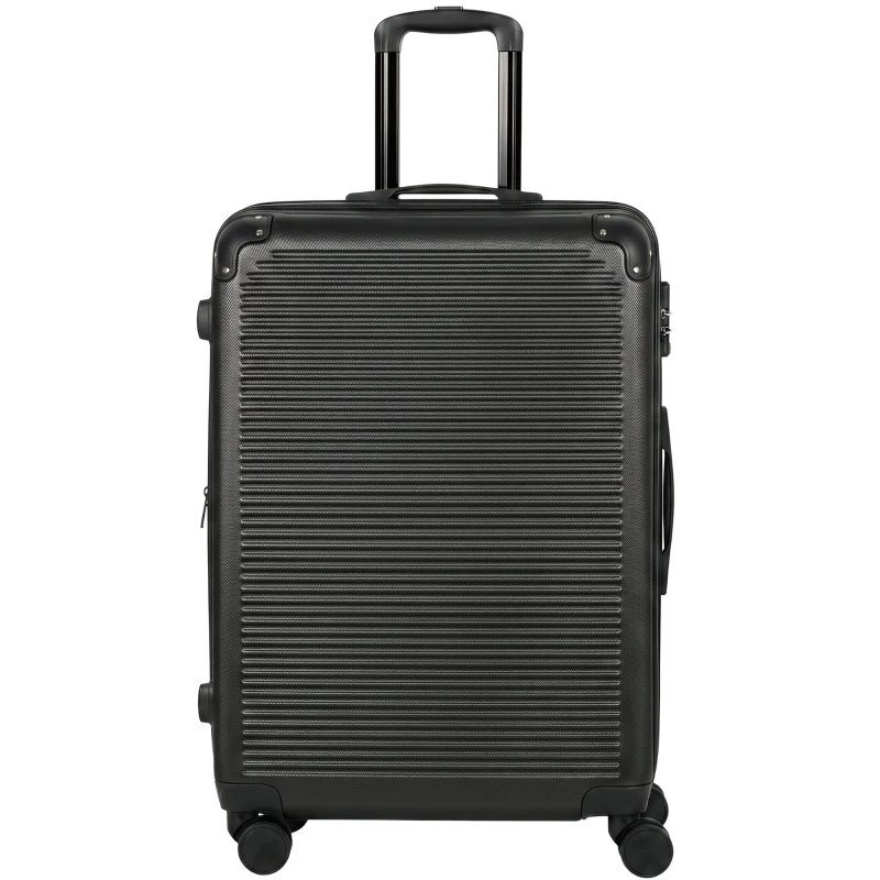 HOMCOM Valigia Rigida Grande 116L Espandibile con 4 Ruote e Lucchetto TSA, 50x33x77 cm, Nero