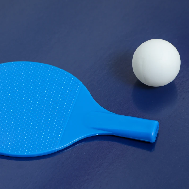 SPORTNOW 5-in-1 Speeltafel, Biljart, Tafeltennis, Hockey, Basketbal, Boogschieten, Inclusief Accessoires, MDF, Kunststof, Blauw(m-12)