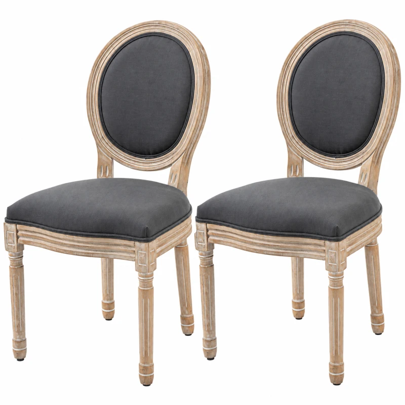 HOMCOM set van 2 eetkamerstoelen 49 cm x 56 cm x 96 cm