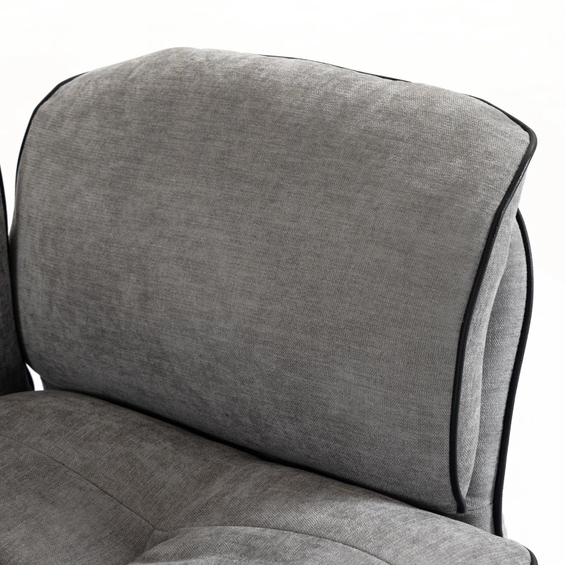 HOMCOM Silla de Escritorio con Reposapiés Reposabrazos Abatibles Respaldo Alto y Reclinable 145° Reposacabezas Ajustable Gris