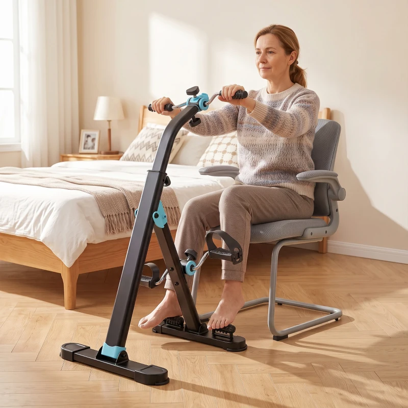 SPORTNOW Pedaleira de Reabilitação Dobrável com Ecrã LCD e Rolos de Massagem