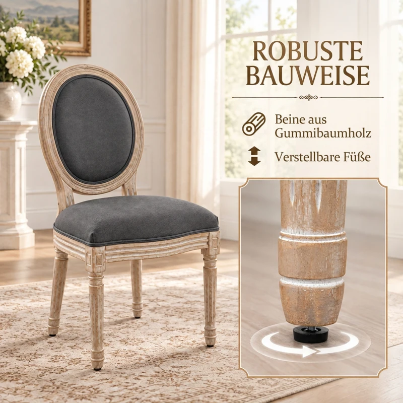 HOMCOM set van 2 eetkamerstoelen 49 cm x 56 cm x 96 cm