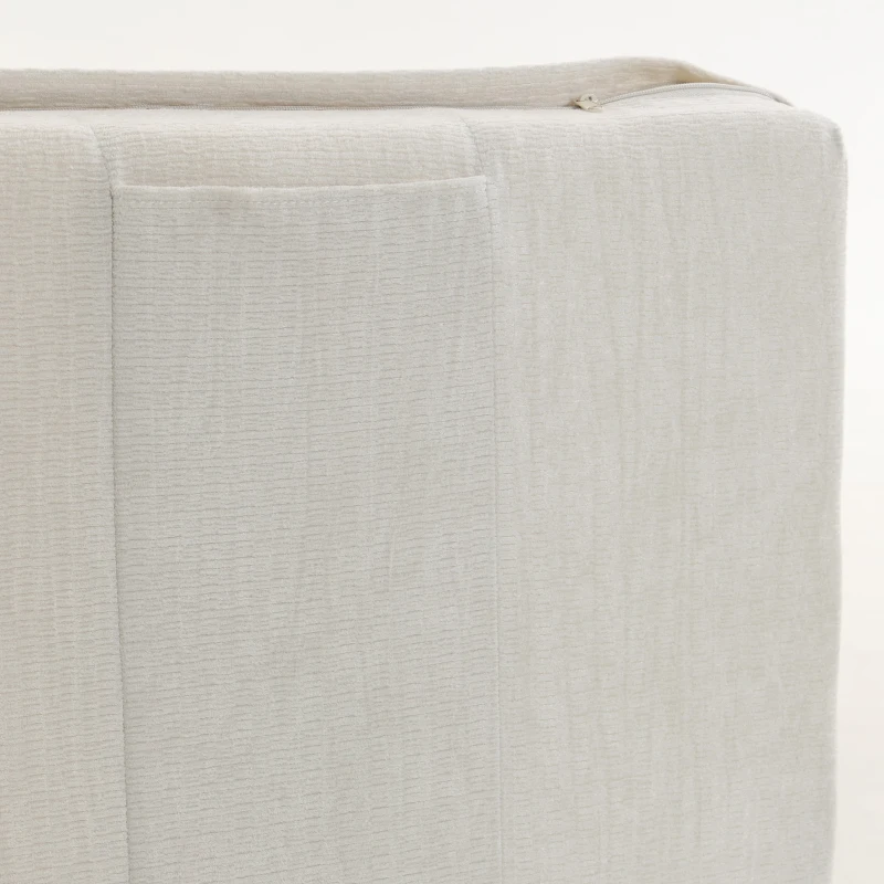 HOMCOM Cabecero de Cama 160 cm con Altura Ajustable de Chenilla Diseño de Rombos y Estructura Metálica Blanco