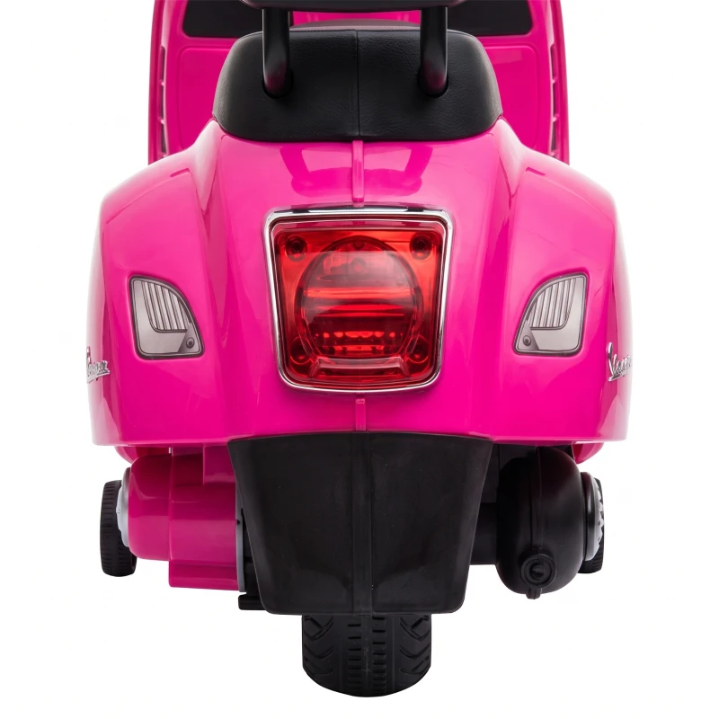AIYAPLAY Moto Eléctrica para Niños Licencia Mini Vespa GTS 2 Ruedas Auxiliares Batería de Litio Faro Bocina Respaldo Rosa
